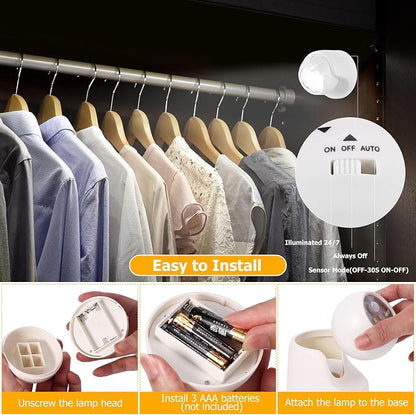 Motion Sensor Outdoor Lights - Outdoor Motion Sensor Light Battery Operated Wireless Spotlight Motion Detector Security Light Auto On Off for Porch Stair Hallway Garage Wall Shed (1 Pack)