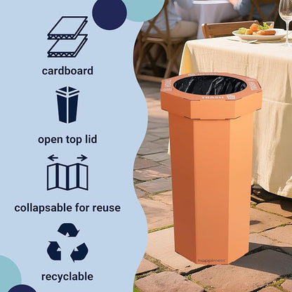 happimess Fleur 25 Gal Trash Can Bin, Carrot Cake, Set of 2