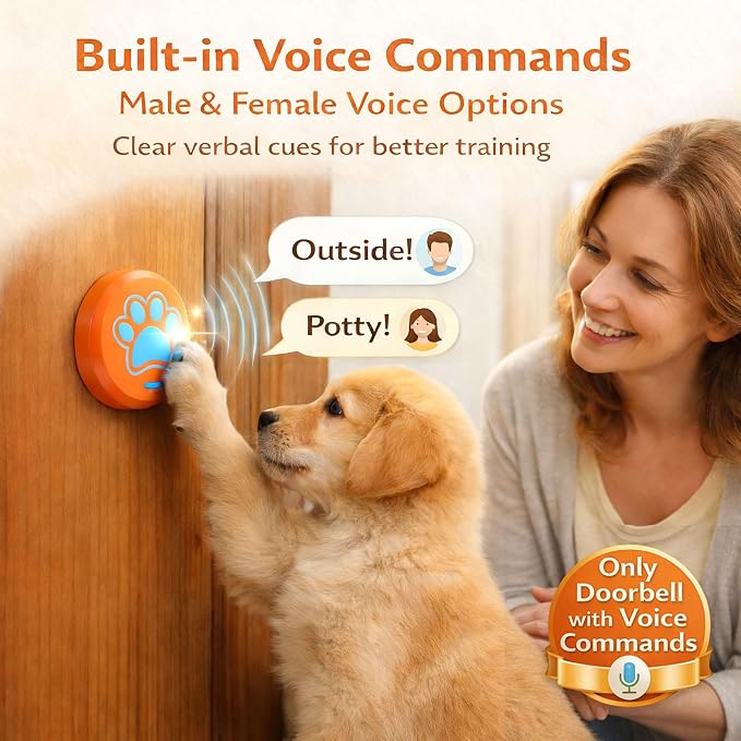 ChunHee Bells for Dog Training to Go Outside - Dog Door Bell with 36 Custom Sounds | Bell for Dogs to Ring to Go Potty | 5 Adjustable Volume(0-115dB) | Teach Puppies to Signal to Go Outside