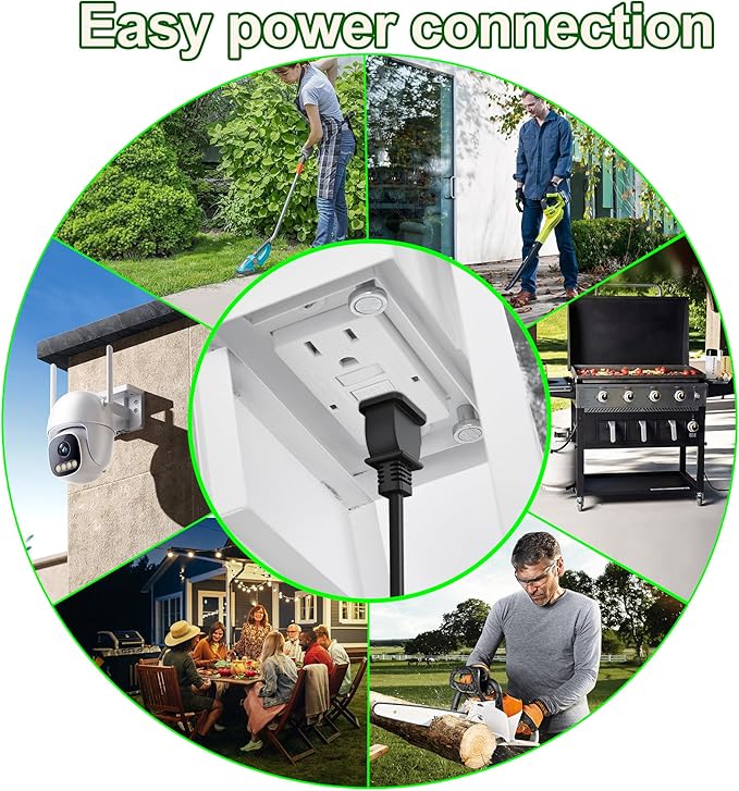 2 Pack Porch Light with Outlet and Remote Control - Plug in Outdoor Wall Lights with GFCI Exterior Lighting Fixtures Adjustable 3 Sensitivity Levels and 1-10min Delay for Porch, Patio, Entryway(White)