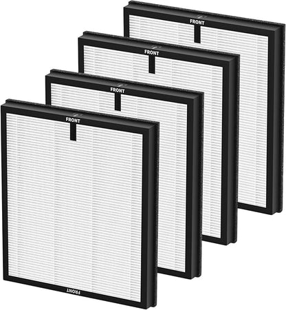 4 Pack HAP-603/HAP-603WF Replacement Filter Fit for ECOSELF Air Purifier Filter Replacement for ECOSELF HAP603 / HAP603WF Air Purifier, for Home Large Room with Smart Mode, # RFHAP603 White