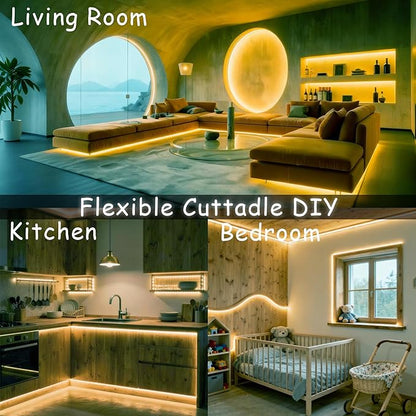 4000k 10 Foot Led Strip Lights for Bedroom Dimmable 10 FT 180 LEDs Rope Light Flexible Super Bright White Tape Lights for Ceiling Room Home Decor Luces LEDs for DIY Living Room Kitchen Vanity