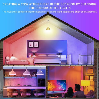 RGB Color Changing Light Bulbs with Remote(2-Pack), 9W 6500K White LED Light Bulbs, A19 E26 40W Equivalent, Colored Light Bulbs, 16 Color Dimmable Multicolor Light Bulb with Memory, for Home, Party