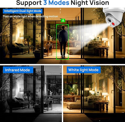 VIKYLIN 4K 8MP PoE IP Camera Outdoor, Smart Dual Light with AI Color Night Vision, Human/Vehicle Detection, 2.8mm Lens Wide Angle, Full Metal Housing, Built-in Mic, 120dB WDR, IP67NDAA Compliant