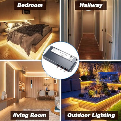 180W 12V Dimmable LED Driver, Triac/ELV/MLV AC to DC Power Supply for LED Light, Halogen Bulb, LED Transformer Compatible with Lutron & Dimmer, for Indoor/Outdoor Use