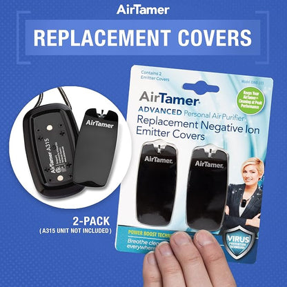 AirTamer Replacement Negative Ion Emitter Covers, Black, 2-Pack