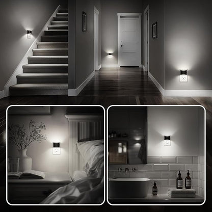 DORESshop Night Light, Night Lights Plug into Wall, Adjustable, 5000K | 3 Level Brightness Adjustable Night Light, Dusk to Dawn Sensor, Nightlights for Adults, Bedroom, Bathroom, Hallway, 4 packs