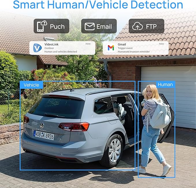 6MP Mini PTZ Dome PoE IP Camera Outdoor with 3X Optical Zoom, 2.8-8mm Motorized Varifocal Lens, Built-in Mic, Human/Vehicle Detection,PTZ IP Camera Compatible with Uniview, Blue Iris, NDAA Compliant