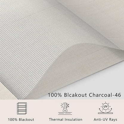 Bringnox Smart Motorized Zebra Roller Blinds - 85% Blackout, Remote Control, Works with HomeKit, Google Home & Alexa via Hub, Custom Size