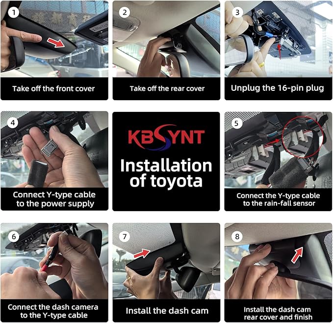 Front 4K & Rear 1080P Dash Cam for 2023-2026 Toyota Corolla E210 LE SE XLE XSE Hybrid Hatchback(Model B)(Gen12),OEM-Style,Loop Recording,Easy Installation,WiFi & App,128G Card