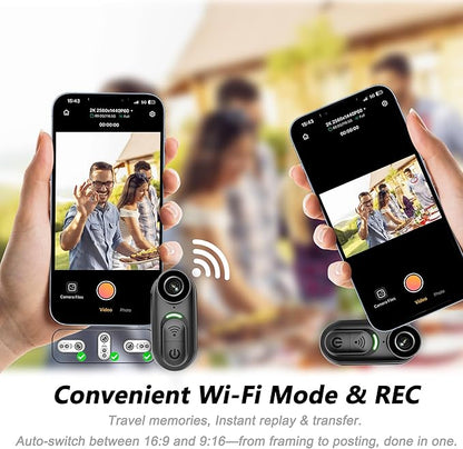 4K Mini Body Camera, 64GB Wearable Cam with Six-Axis Gyro Stabilization, Hands Free Portable for Security, Travel, Work, Lectures, Pet Walking
