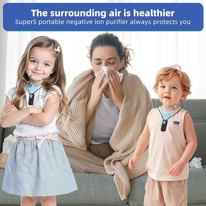 Portable Neck Negative Ion Generator - USB Rechargeable Personal Air Purifier for Travel, Office & Commute