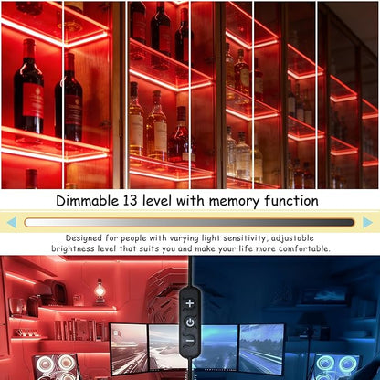 Red 10 Foot Led Lights Strip Indoor Rope Lights Easy DIY Cuttable Strip Lights for Wine Cabinet Bar Room Bathroom Living Room Kitchen Ceiling Wall Vanity Mirror Decor