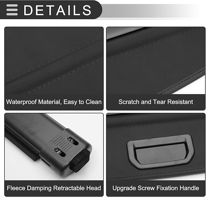 Motoforti Car Retractable Cargo Cover for Honda CRV 2007-2011 Rear Trunk Parcel Shelf Luggage Security Shield Shade, Canvas, Gloss Black