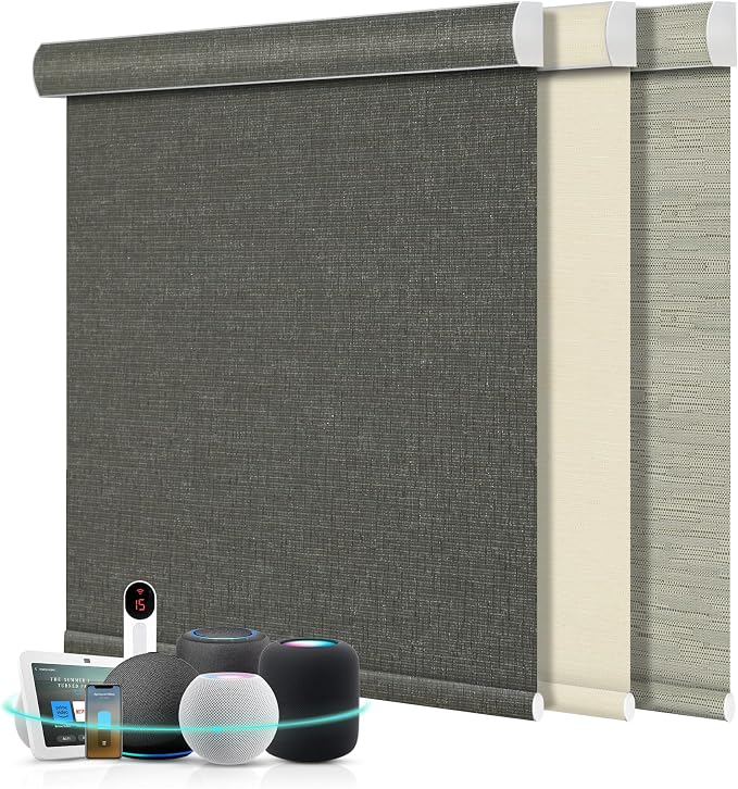 Motorized Blinds with Remote,103% Blackout Motorized Roller Shades