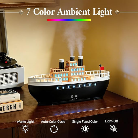 Essential Oil Diffuser 250ml, Ultrasonic Titanic Humidifier with 7 Color LED Lights, Quiet Operation, Auto Shut-Off, Remote Control, Perfect for Home, Office, and Bedroom Decor (Black)