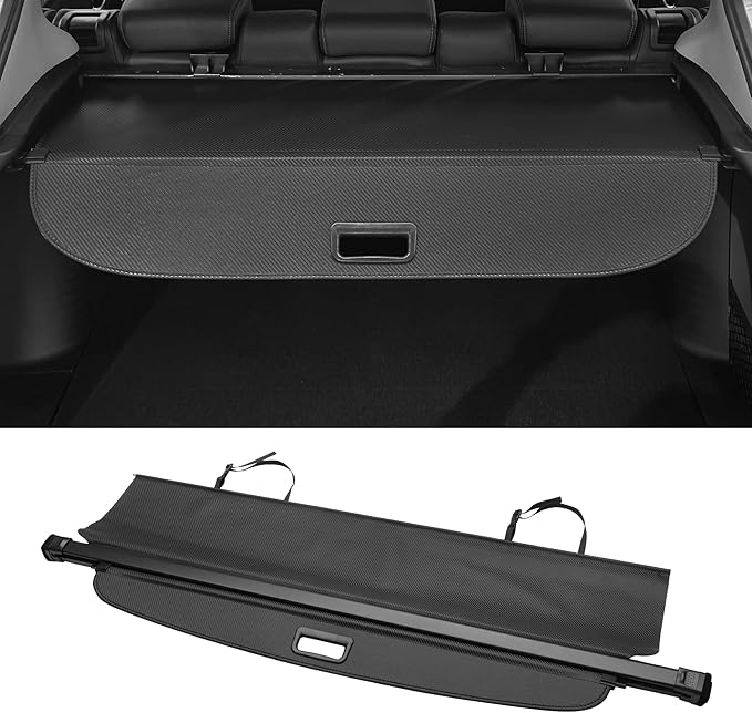 Motoforti Car Trunk Retractable Cargo Cover for Honda CRV 2002-2006 Rear Trunk Parcel Shelf Luggage Security Shield Shade, Canvas, Black Carbon Fiber