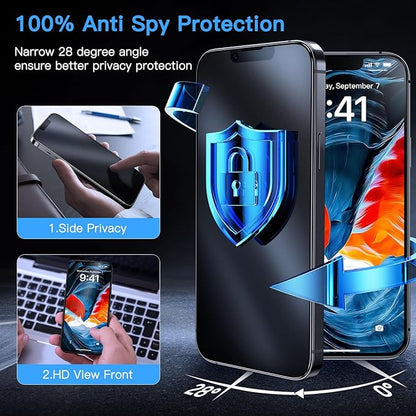 Uyiton for iPhone 13 Pro Max/14 Plus Matte Privacy Screen Protector - Anti-Fingerprint [Easy to Install] Anti-Spy Shatterproof Full Coverage Case Friendly 9H Tempered Glass Screen Cover, 2 Pack