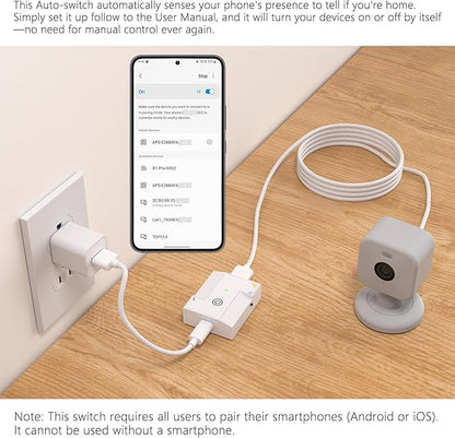 Automatically Power On Off for Wyze Cam v4 v3 Camera, Automatically Turn Off Camera When Going Home to Protect Privacy with USB Power Extension Cable