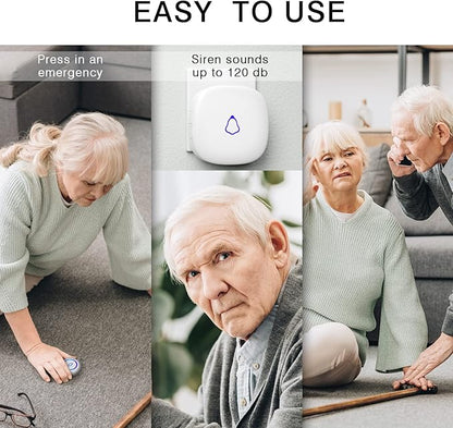 Wireless Caregiver Pager, Medical Alert Systems with 3 Call Buttons and 3 Receivers for Seniors/Elderly at Home, Emergency Panic SOS Call Bell, Nurse Calling & Patient Assistance Alert