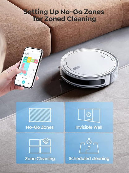 Robot Vacuum and Mop, 3-in-1 Robotic Vacuum Cleaner with Schedule, 5000Pa Suction, LiDAR Navigation & Smart Mapping,150 Mins Max, Ultra-Slim, App/Alexa Control for Pet Hair/Hard Floor/Carpet, D10