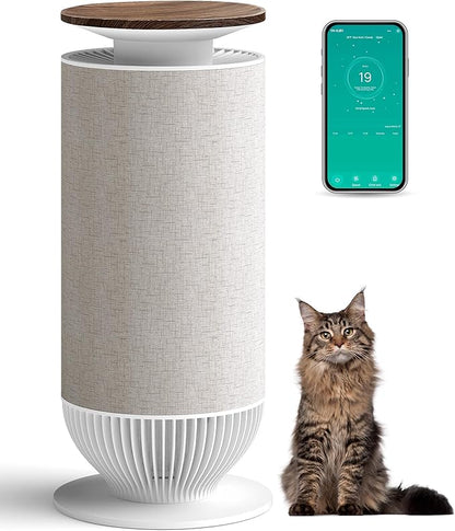 Petbobi Air Purifiers for Home Pets - Air Purifier for Large Room up to 3600 ft², H13 + H11 HEPA for Pet Odors & Hair Dander, 360° Airflow Air Cleaner with PM2.5 Monitor, App Control, Auto Mode