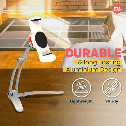 CTA Digital 3-in-1 iPad Tablet Mount – Multipurpose Universal Kitchen Mount Holder for All iPad Tablets 7-13" - Made for Wall - Under Cabinet & Desk - Silver (PAD-KMS)