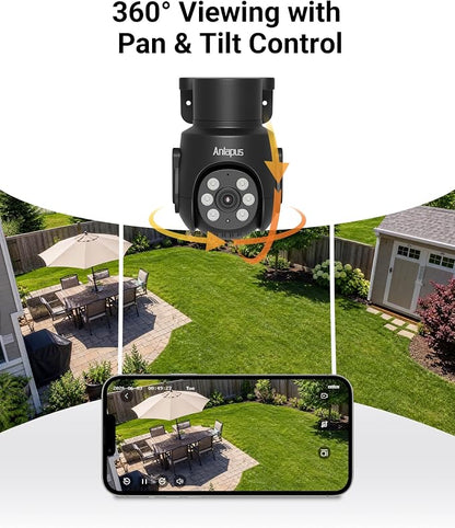Anlapus 4K 8CH Security DVR Camera System, 8 X 8MP Pan Tilt Camera, 1TB HDD