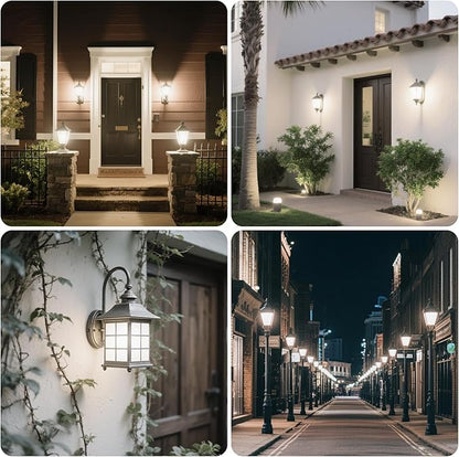 Dusk to Dawn LED Outdoor Light Bulb, 75 Watt Equivalent, 9W 1100 Lumens, 4000K Cool White LED Light Bulbs, E26 Base, Automatic On/Off Sensor Light Bulb for Porch, Hallway, Garage, ETL Listed, 4-Pack