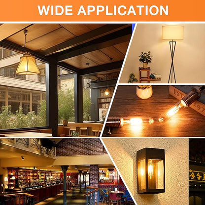 ToBeGreat T30 Light Bulbs 4 Watt Equivalent 40W Bulb E26 Tubular Bulbs T10 Amber LED Bulb Warm White 2200K Chandelier Desk Lamp Kitchen Bedbroom Bathroom,Dimmable,2 Pack