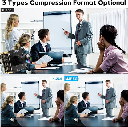 HDMI 60fps USB Camera 4K High Speed USB3.0 Camera for Worship Conference Monitor Type-C HDMI Simultaneous Output PC Camera for Computer with 120Degree No Distortion Lens 2X Digital Zoom Webcam