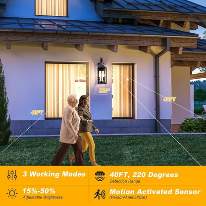 20" Motion Sensor Outdoor Light, Large Dusk to Dawn Outdoor Wall Lights