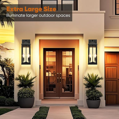BesLowe 2-Pack 18” Large Motion Sensor Outdoor Wall Lights, Bronze