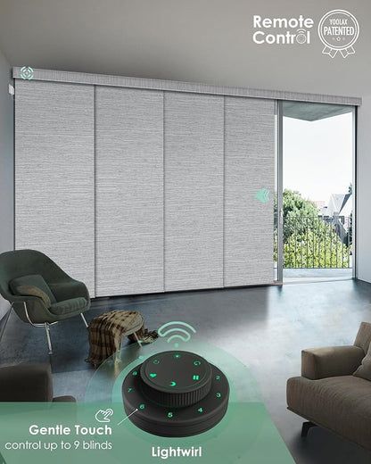 Yoolax Custom XL Smart Sliding Door Blinds, Fabric Blackout Vertical Blinds for Glass Doors.Hanging Room Divider, Patio Doors, Closet Doors, Fabric Sample (Multicolor)