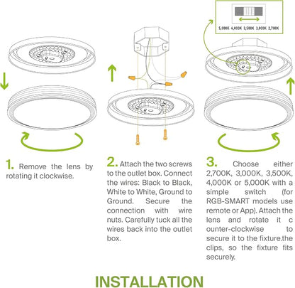 ASD 12 Inch LED Flush Mount Ceiling Light Fixture for Bedroom, 20W 1130LM 5CCT 2700K-5000K, Dimmable Lights, Dining, Living Room, Kitchen Lamps, Modern Home Lighting Fixtures, Nickel, ETL, 4 Pack