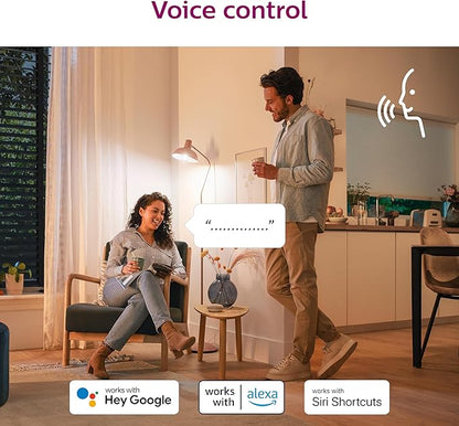 Philips Smart 40W B12 Tunable White Smart Candle-shape 4-Pack, E12, Dimmable, Indoor, Connect to Wi-Fi, Control Voice or App - Powered by WiZ Connected