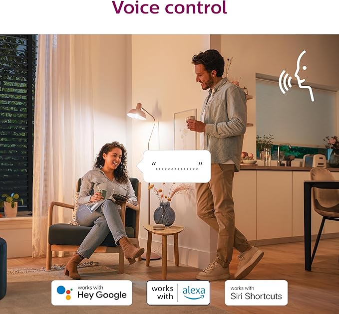 Philips Smart 40W B12 Color LED Smart Candle-Shaped Bulb 4-Pack- E26- Indoor - Connects to Your Existing Wi-Fi - Control with Voice or App + Activate with Motion - Matter Compatible