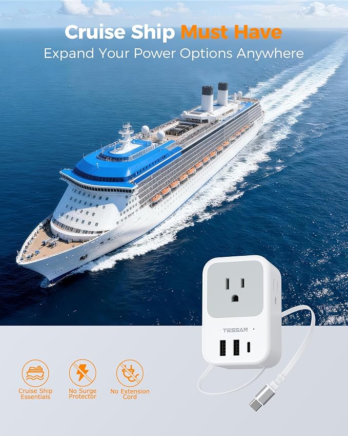 TESSAN European Travel Plug Adapter, 2 Pack