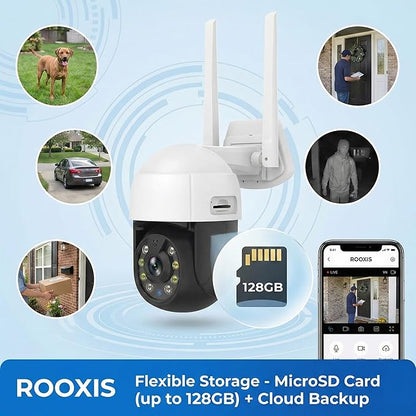 Wireless Outdoor Security Camera, 2026 Upgraded 4K WiFi Floodlight Camera with Siren, Color Night Vision, 360° PTZ, Motion Tracking & Patrol, 2-Way Audio, Alexa Compatible