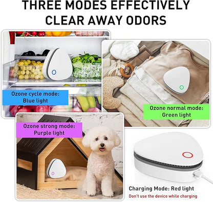 Mini Battery Powered 20mg/h Ozone Machine for Hunting Home Shoes cabinet Fridge Cat litter(White)
