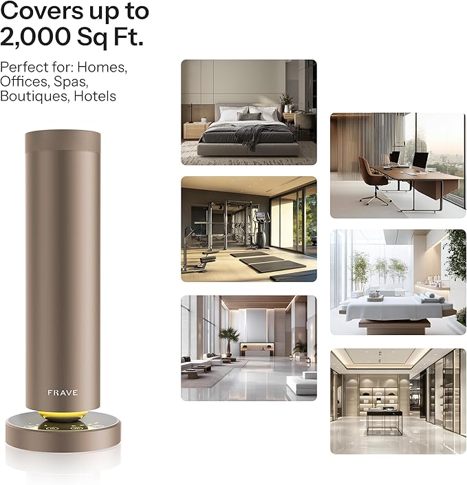Tower Waterless Scent Diffuser, 2000 Sq Ft Coverage, Luxury Hotel Scent Oil Diffuser for Large Room, Home, Office, Hotel, Remote & App Control, Essential Oil Cold Air Machine, Almond Cream