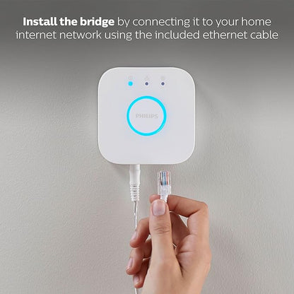 PHILIPS Hue White Ambiance BR30 LED Smart Bulbs, Compatible with Alexa, Google Assistant, and Apple HomeKit, New Version, 2 Bulbs & Bridge Smart Lighting Hub - White