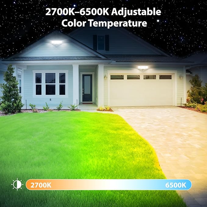 120W Smart Flood Light Outdoor, 12000lm Motion Sensor Outdoor Lights, WiFi Alexa Floodlight APP Control, 2700K-6500K Motion Lights for Outside, IP65 Waterproof LED Security Light, Black