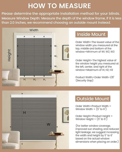 Kincmo Motorized Cellular Shades, Custom Motorized Blinds with Remote, Cordless Smart Electric Honeycomb Blinds Work with Apple HomeKit, Alexa, Google (100%-Blackout-Single-Cell Grey)