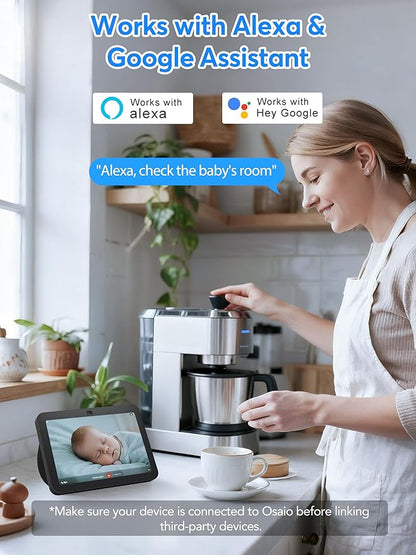 Indoor Security Camera 2K 3MP, Motion & Sound Detection, Real-Time Alerts, Two-Way Audio, Works with Alexa & Google Assistant, Home Security Camera with 256GB SD & Cloud Storage, Black, 2.4GHz