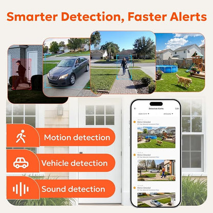 owltron 2K Window Camera, 5G & 2.4GHz WiFi Indoor Cameras for Home Security with Al Color Night Vision, Human/Motion Detection, Real-Time Alerts, Anti-Glare, Easy & Quick Install, 24/7 Recording