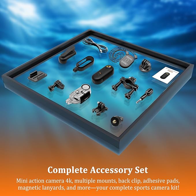 2026 Newly Enhanced Action Camera 4K,Body Cam WiFi POV Camera,Thumb Size Snap Cam with Waterproof Case,Wearable Sports Snapcam,Mini Body Camera for Walking Fishing Vlogging Cycling Horse Riding