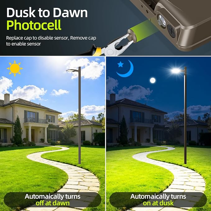 6 Pack 320W LED Parking Lot Light 48000LM, Power Tunable & 3CCT (3K/4K/5K) ETL Listed LED Pole Light IP65 Super Bright Commercial Flood Light with Photocell, AC100-277V