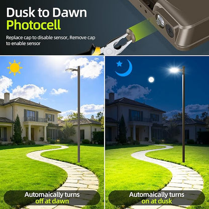 6 Pack 320W LED Parking Lot Light 48000LM, Power Tunable & 3CCT (3K/4K/5K) ETL Listed LED Pole Light IP65 Super Bright Commercial Flood Light with Photocell, AC100-277V