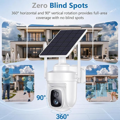 4K Solar Security Camera Wireless Outdoor with Local Storage Base